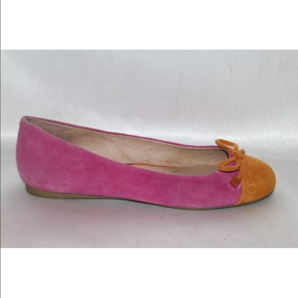 Aldo orange pink suede Cap toe ballet flats - Picture 3 of 8